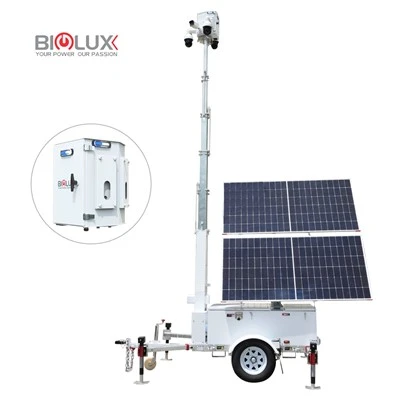 Tràiler de CCTV amb potència solar mòbil - Monitor de la graella